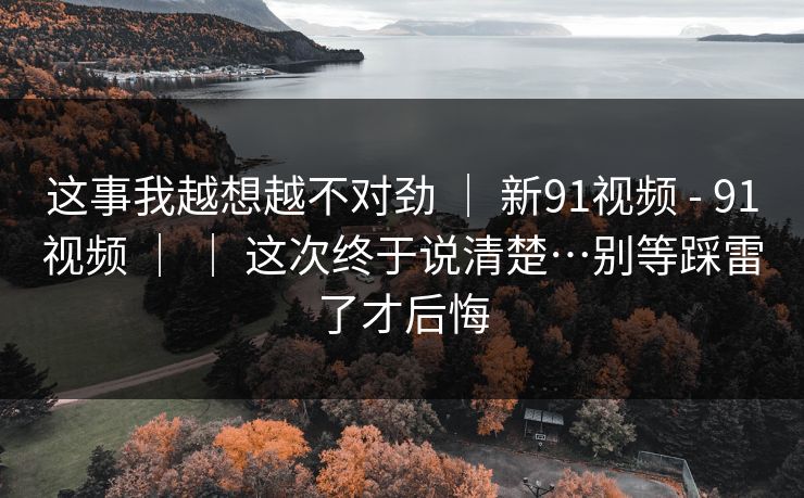 这事我越想越不对劲 ｜ 新91视频 - 91视频 ｜ ｜ 这次终于说清楚…别等踩雷了才后悔